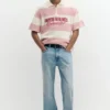 Poloshirts mit besticktem Text-Einsatz