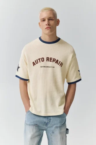 Pullover mit Grafikprint und kurzen Ärmeln