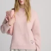 Rosa Pullover mit gesticktem Herz Rosa Pullover mit gesticktem Herz