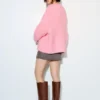 Rosa Pullover mit Rundhalsausschnitt Rosa Pullover mit Rundhalsausschnitt