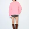 Rosa Pullover mit Rundhalsausschnitt Rosa Pullover mit Rundhalsausschnitt