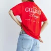 Rotes T-Shirt mit Grafik und Slogan Rotes T-Shirt mit Grafik und Slogan