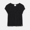 Schwarzes T-Shirt mit Strasssteinen Schwarzes T-Shirt mit Strasssteinen