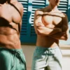 Seersucker-Shorts mit Streifen Seersucker-Shorts mit Streifen