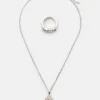 Set aus Stein-Halskette und Ring