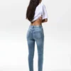 Skinny-Jeans mit hoher Taille