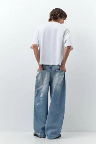 Super-Baggy-Jeans mit Rissen