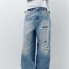 Super-Baggy-Jeans mit Rissen