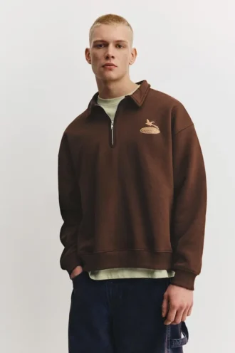 Sweatshirt mit grafischem Polokragen