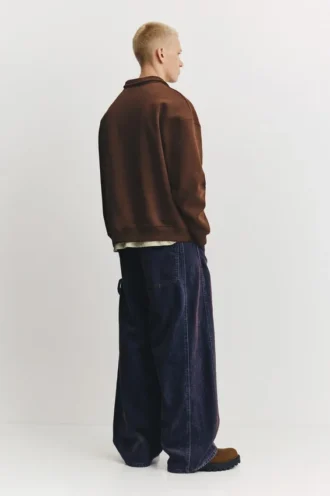Sweatshirt mit grafischem Polokragen