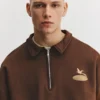 Sweatshirt mit grafischem Polokragen