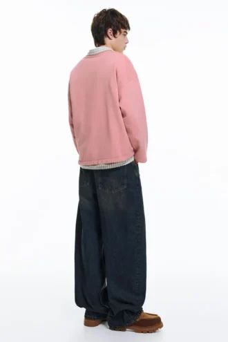 Sweatshirt mit rosa Label