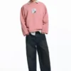 Sweatshirt mit rosa Label Sweatshirt mit rosa Label
