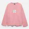 Sweatshirt mit rosa Label Sweatshirt mit rosa Label