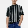 T-Shirt aus Panel-Strick