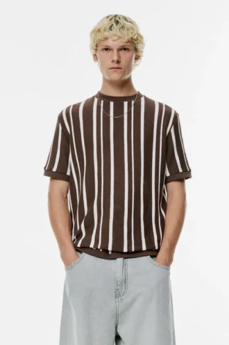 T-Shirt aus Panel-Strick T-Shirt aus Panel-Strick