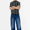 T-Shirt aus Panel-Strick
