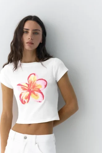 T-Shirt mit Blumenmotiv
