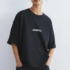 T-Shirt mit gesticktem Slogan-Etikett T-Shirt mit gesticktem Slogan-Etikett