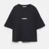 T-Shirt mit gesticktem Slogan-Etikett T-Shirt mit gesticktem Slogan-Etikett