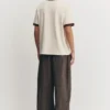 T-Shirt mit kontrastierendem Aufdruck und Rippbündchen