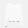 T-Shirt mit Rundhalsausschnitt und gerippten Säumen T-Shirt mit Rundhalsausschnitt und gerippten Säumen