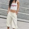 Technische Caprihose mit tiefem Schritt