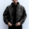 Truckerjacke aus Kunstleder