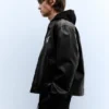 Truckerjacke aus Kunstleder