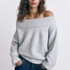 Weicher Strickpullover im Bardot-Stil Weicher Strickpullover im Bardot-Stil