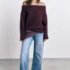 Weicher Strickpullover im Bardot-Stil Weicher Strickpullover im Bardot-Stil