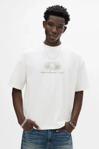 Weißes T-Shirt mit Igel-Grafik