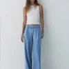 Weit geschnittene Jeans mit Kordelzug Weit geschnittene Jeans mit Kordelzug