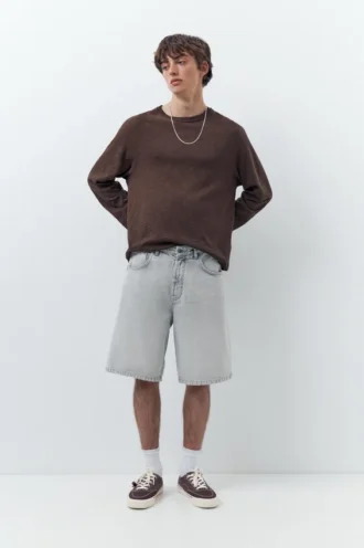 Weite Denim-Bermudas-Shorts Weite Denim-Bermudas-Shorts