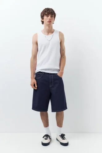 Weite Denim-Bermudas-Shorts Weite Denim-Bermudas-Shorts