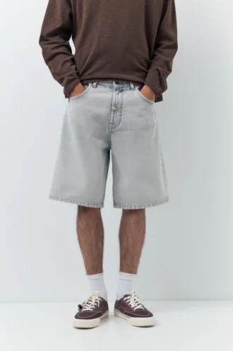 Weite Denim-Bermudas-Shorts Weite Denim-Bermudas-Shorts