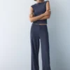 Weite Hose aus Krepp