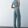 Weite Hose aus Krepp
