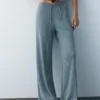 Weite Hose aus Krepp