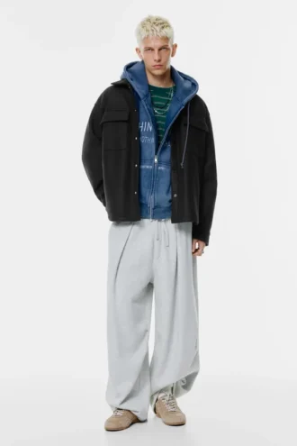 Woll-Overshirt mit Taschen