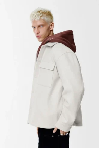Woll-Overshirt mit Taschen