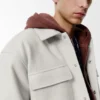 Woll-Overshirt mit Taschen
