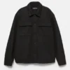 Woll-Overshirt mit Taschen