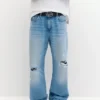 Zerrissene Slim-Fit-Bootcut-Jeans